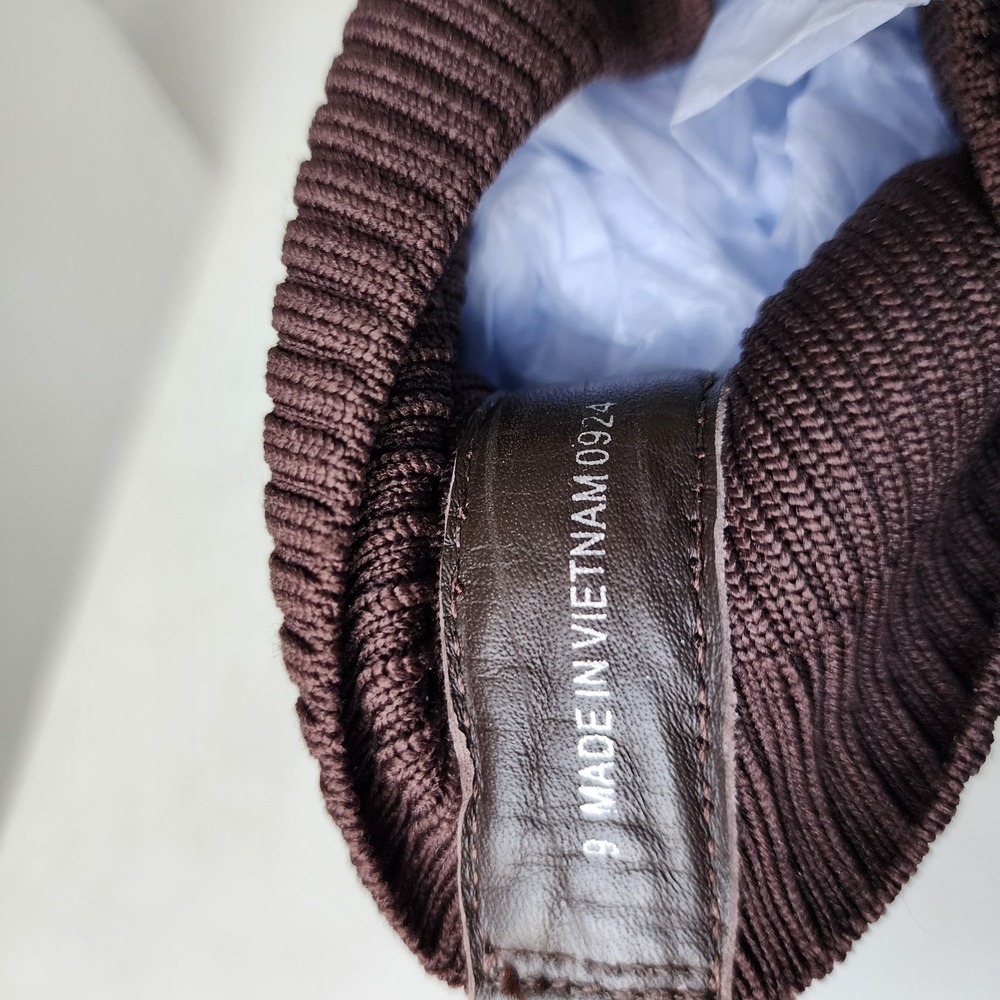 Everlane Boots Womens Size 9 The Glove Dark Brown Block Heel Ribbed Reknit Sock - Picture 13 of 14